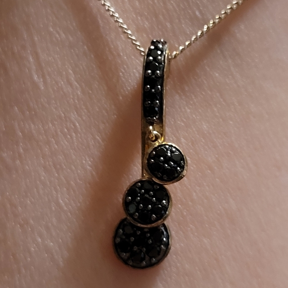 Pendant drop style w/ onyx 14kt - Picture 3 of 4
